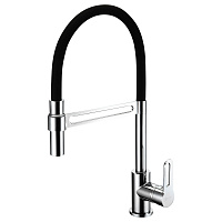 Смеситель Lemark Soul для кухни с гибким изливом хром, черный LM6006C