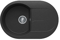 Мойка кухонная Polygran Atol-760 679016 овальная 1 чаша 76*50см черный №16