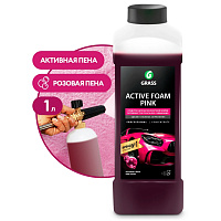 Автошампунь-моющее средство для бесконтактной мойки GRASS 1.0л канистра Active Foam Pink (113120)