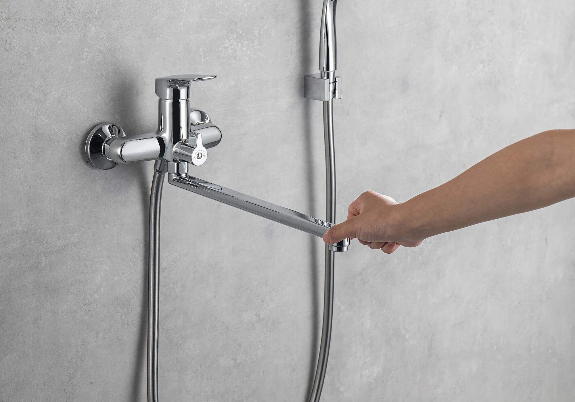 Смеситель ВЕГА  для ванны длинный излив Aquatek AQ1042CR купить 8