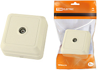 Розетка Ладога ТВ простая SQ1801-0026 10А IP20 слоновая кость TDM 84203