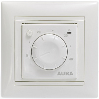 Терморегулятор пола LTC 030 c механическим управлением 5-40C 16A 220В белый, Aura 3201030