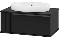 Тумба подвесная SAVOY 80 и раковина Doppia 65 1 ящик черный Brevita SAV-09080-0301Я