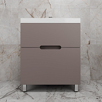 Тумба напольная Матис 70 тауп темный 2 ящика с умывальником ASTI 70 белый Style Line ЛС-00002436/СС-00002466
