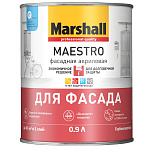 Краска акриловая фасадная Marshall Maestro База BW глубокоматовая - 0.9 л