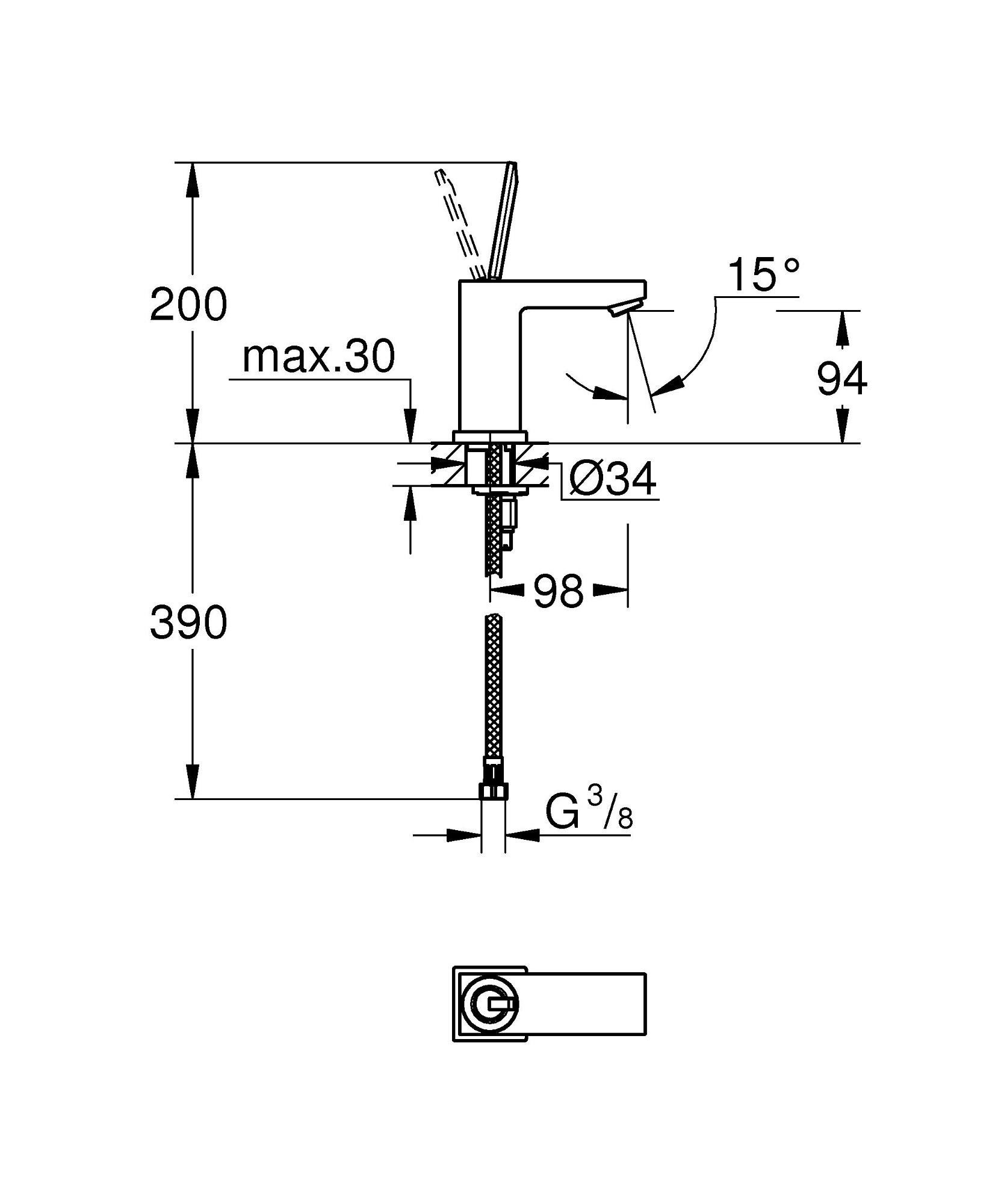 Смеситель для раковины Eurocube Joy цвет хром GROHE 23656000 купить 1