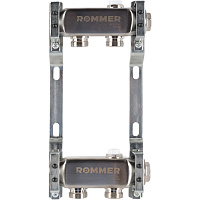 Коллектор для радиаторной разводки 2 выхода из нержавеющей стали Rommer RMS-4401-000002
