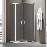 Ограждение душевое Iris-R-1000-G-Chrome Радиус стекло Грейп 1000*1000*1850 хром SANTREK AQUA 329333