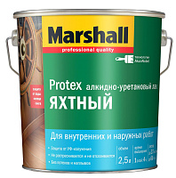 Яхтный лак алкидно-уретановый Marshall Protex Yat Vernik Бесцветный полуматовый - 2.5 л