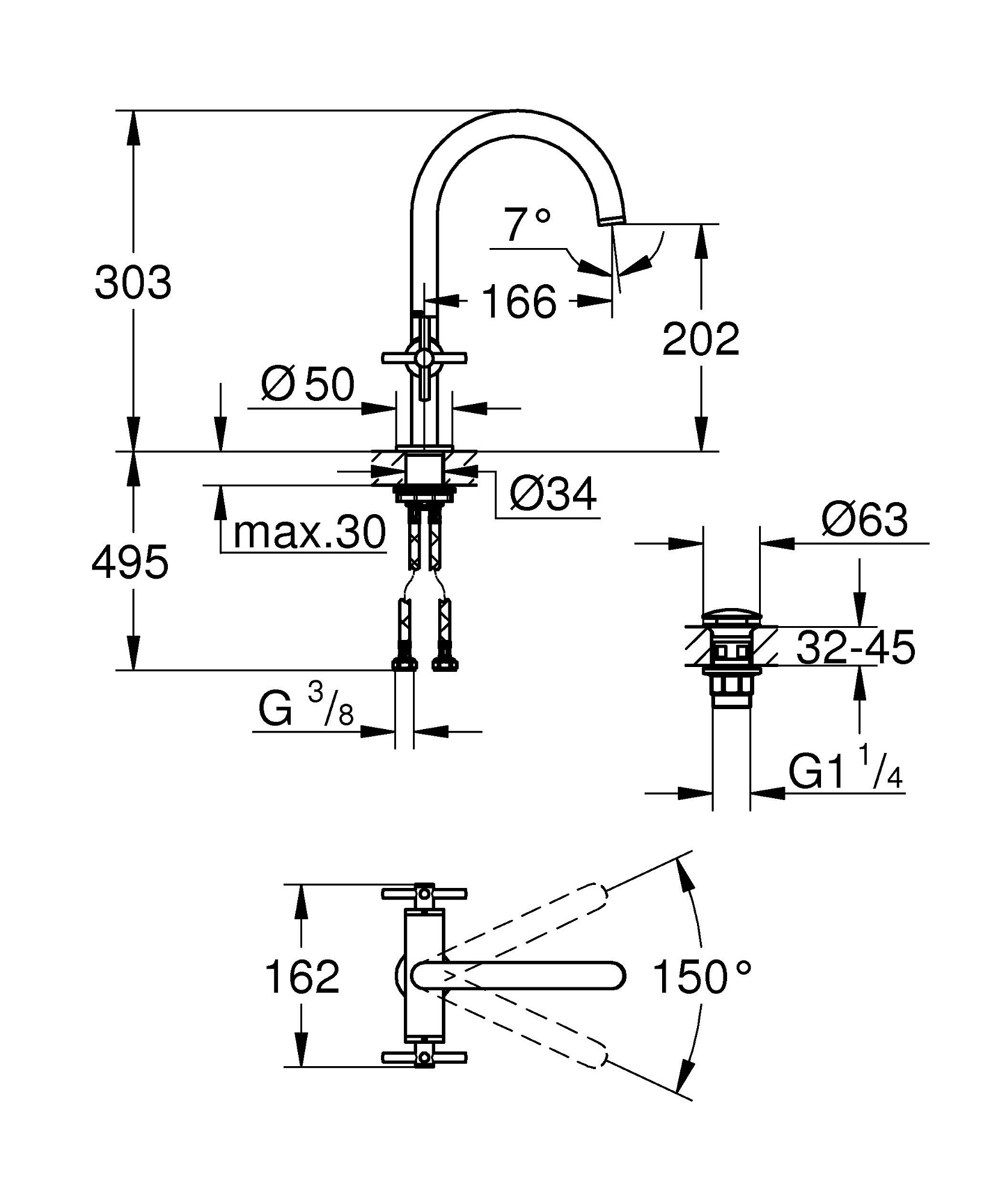 Смеситель для раковины Atrio цвет хром GROHE 21019003 доставка Нижний Новгород 8 Смеситель для раковины Atrio цвет хром GROHE 21019003 купить 8