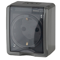 Розетка ЭРА Эксперт серая 2Р+Е IP54.16AX-250B Б0020713 388982