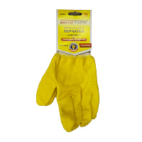 Перчатки х/б PROTON с эластичной манжетой обливные латекс желтые рельеф тип "грейфер"