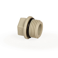 Заглушка резьбовая PPR 1/2" с O-Ring Lammin полипропиленовая серая Lm31036150000G