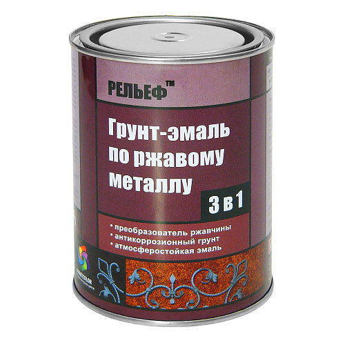 Грунт-эмаль 3 в 1 по ржавому металлу черный РЕЛЬЕФ (1л)