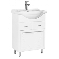 Тумба Style Line Лана 60 с 2 ящиками с раковиной Байкал 60 с корзиной СС-00002253