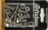 Болт DIN933 М6x16мм с гайкой DIN934 10шт Fixbox 560160