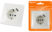 Розетка Таймыр 16А SQ1814-0040 USB белая TDM 4584959