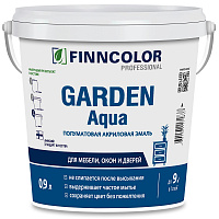 Эмаль акриловая GARDEN AQUA  полуматовая белая база А Finncolor 0,9л