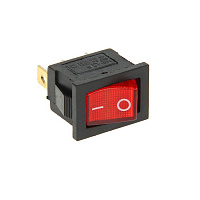 Кнопка mini (RWB-207.SC-768) 250V 6A красный с подсветк.