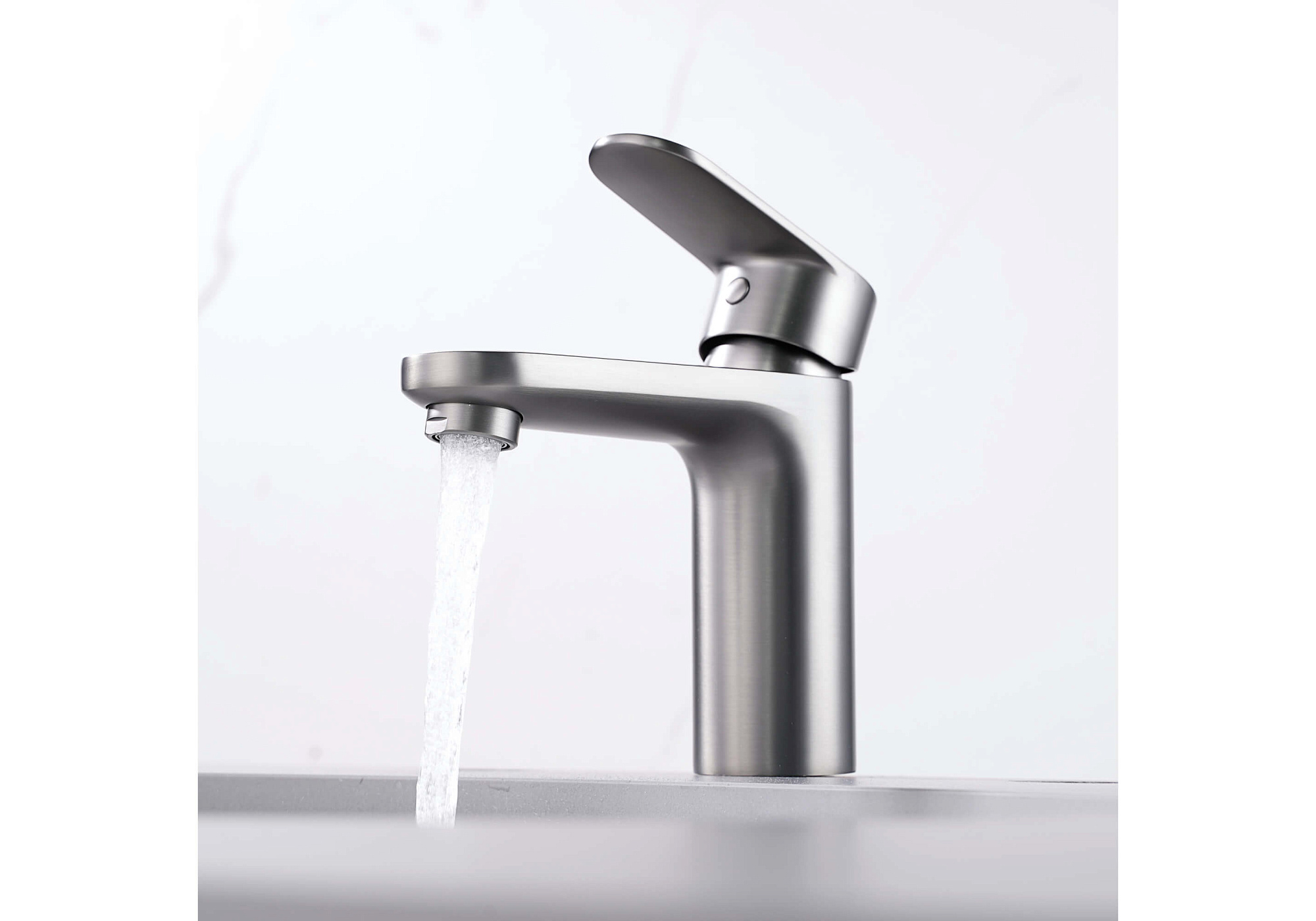 Смеситель НИКА  для раковины 90 без донного клапана оружейная сталь Aquatek AQ1810BGM купить 6