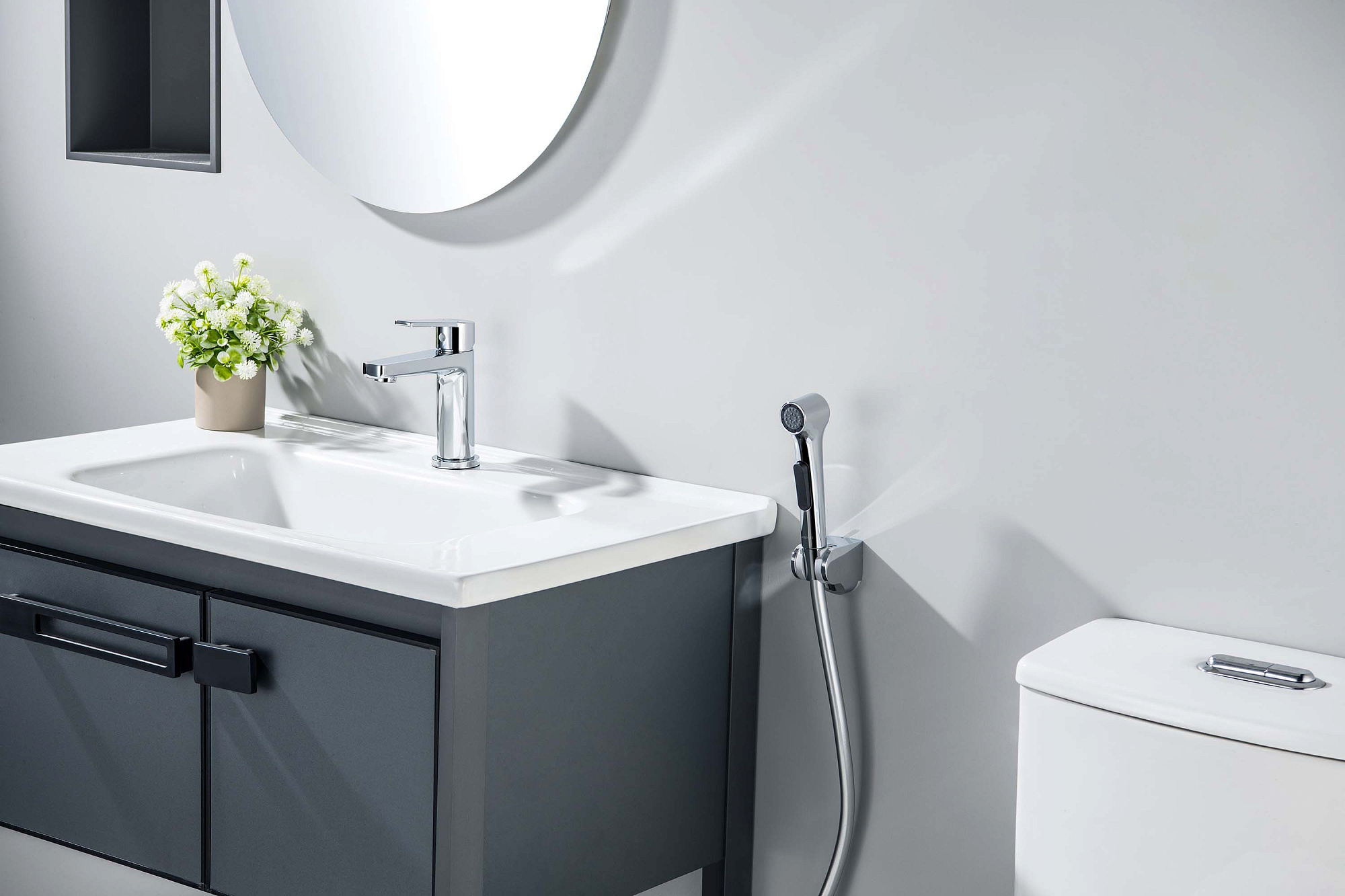 Смеситель ЛУГАНО для раковины с гигиеническим душем хром Aquatek AQ1712CR доставка Нижний Новгород 1 Смеситель ЛУГАНО для раковины с гигиеническим душем хром Aquatek AQ1712CR купить 1