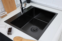 Мойка для кухни с сифоном Monaco 580*480мм Alcora 3040041NB Nano Black