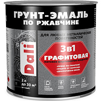 Грунт-эмаль графитовая по ржавчине коричневый Dali (2л)