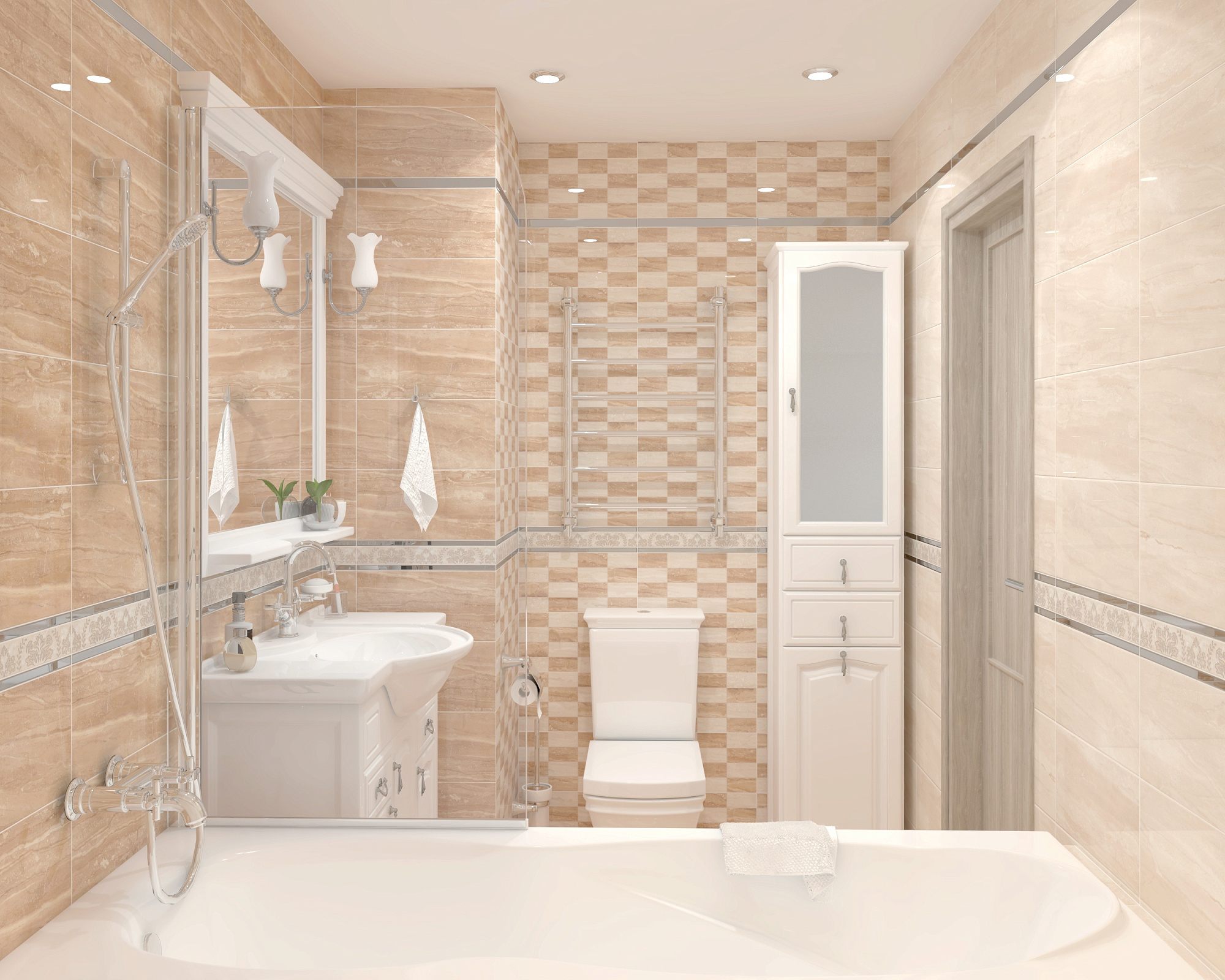 Вставка Damask Arena бежевый 20*40см Ceramica Classic 04-01-1-08-03-11-456-1 купить 3