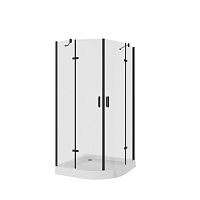 Ограждение душевое Nova NG-6816-08ВLACK стекло прозрачное 1/4 круга черный 1000*1000*1900 Niagara 68160811BLACK