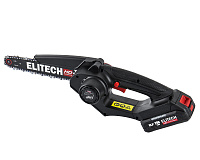 Пила цепная аккумуляторная ELITECH HD CS 2008BLK (бесщеточный двигатель) 20В (1акк*2.0а/ч) шина-20 см (1/4"-1.1-45) (E1611.016.00)