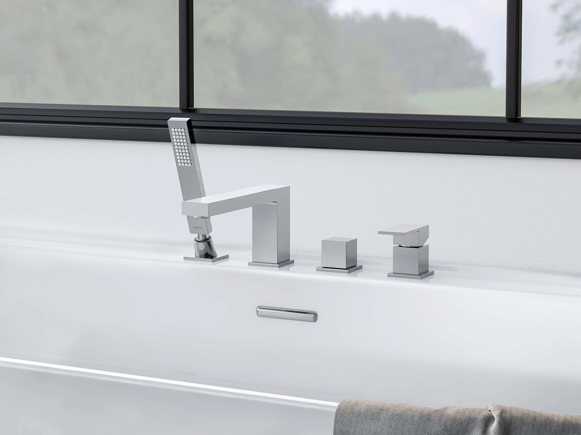 Смеситель ЛИБРА на борт ванны на 4 отверстия хром Aquatek AQ1648CR купить 1