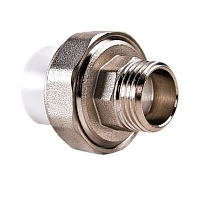 Муфта комбинированная разъемная раструбная полипропилен D40-1 1/4"HP белый цвет РВК 020577