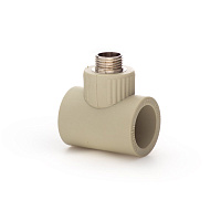 Тройник комбинированный PPR 32*1/2" Lammin наружная резьба полипропиленовый серый Lm31046032015G