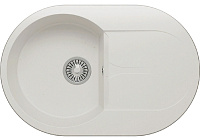 Мойка кухонная Polygran Atol-760 679030 овальная 1 чаша 76*50см белый хлопок №36