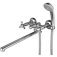 Смеситель Lemark Contour с аксессуарами для ванны хром LM7451C