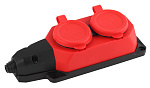 Колодка K-2e-RED-IP44 16А красная 2гн с/з
