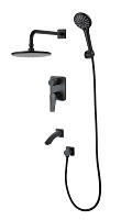 Смеситель для ванны и душа встраиваемый Lemark Bronx LM3722BL черный
