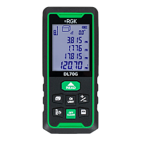 Лазерный дальномер RGK DL70G (зел) с уклономером 70м (778183)