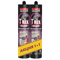 Клей жидкие гвозди T-REX быстросохнущий 1+1 (violet) бежевый Soudal 152302 (0.38кг+0.38кг)