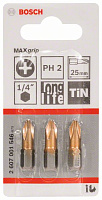 Набор бит Bosch MaxGrip PH2 25мм 3шт (2607001546)