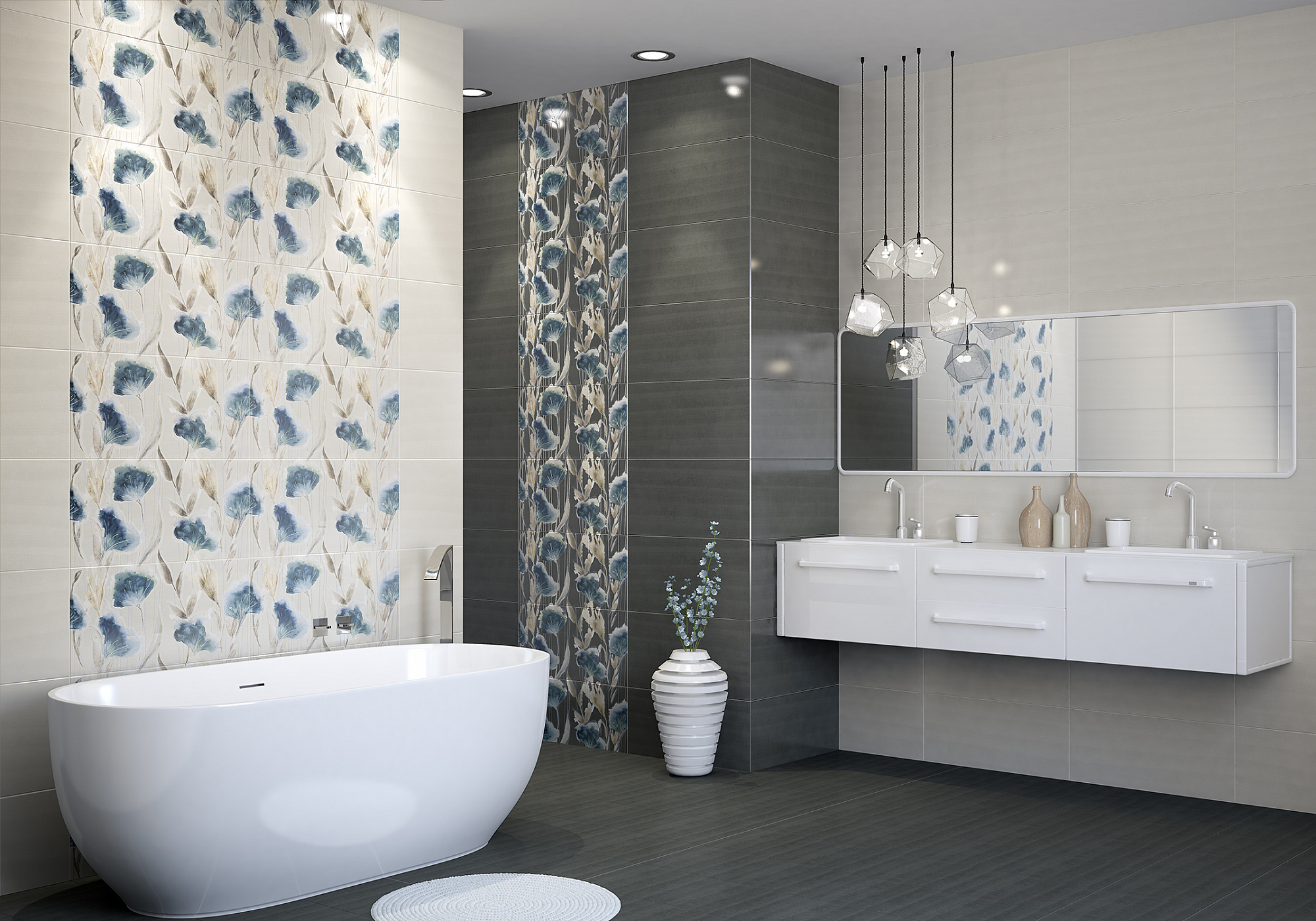 Вставка AURA GRAFITE FLORIS 31.5*63см AZORI 586572001 доставка Нижний Новгород 1 Вставка AURA GRAFITE FLORIS 31.5*63см AZORI 586572001 купить 1