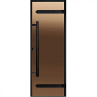 Дверь стеклянная HARVIA LEGEND 7*19 черная коробка сосна стекло бронза D71901ML