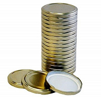 Крышки винтовые золотистые ТВИСТ-ОФФ D82мм упак 20шт