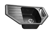 Мойка врезная PRO ANGLE SA-A800 угловая с сифоном 790*490мм черный-308 SANTREK AQUA 313796