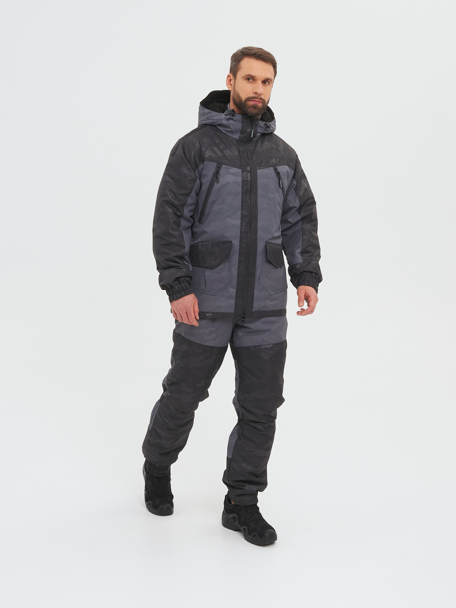 Костюм демисезонный Горка-Люкс ткань Breathable Camo, цвет Серый р.52/54-182/188см HUNTSMAN доставка Нижний Новгород 1 Костюм демисезонный Горка-Люкс ткань Breathable Camo, цвет Серый р.52/54-182/188см HUNTSMAN купить 1