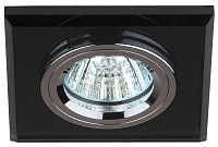 Светильник спот DK8 CH/BK декор стекло квадрат MR16,50W хром/черный