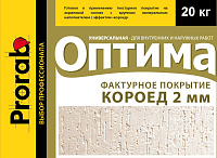 Фактурная штукатурка Prorab ОПТИМА Короед 2 мм белый 20 кг