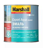 Эмаль Marshall Export Aqua Enamel по дереву и металлу Полуматовая, Белая 0.5 л