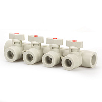 Коллектор с шаровыми кранами PPR 25*4  Lammin полипропиленовый серый Lm31081004025G