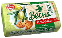 Мыло туалетное ВЕСНА 90г Олива и миндальное молочко